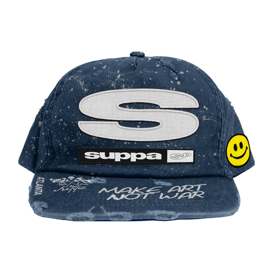 Make Art Not War Blue cap